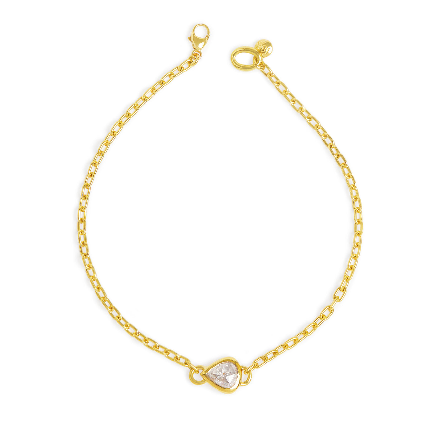 pear rose cut station bracelet