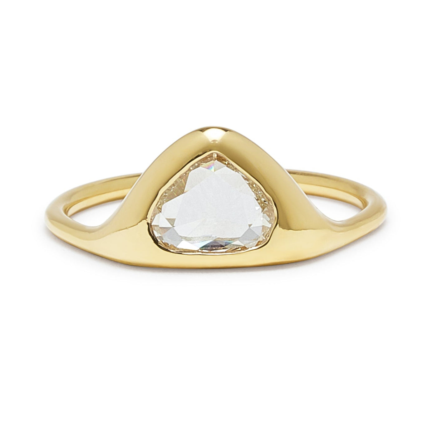 carved ring - triangular pear rose cut