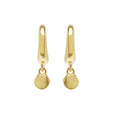 huggies with gold bead dangles