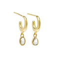huggies with oval/pear diamond dangles
