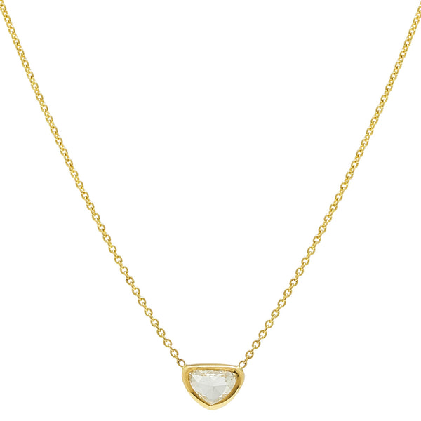 wide triangular rose cut diamond shape necklace