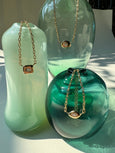 chunky bezel necklace - oval