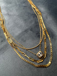 rectangle rose cut diamond shape necklace