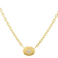 chunky bezel necklace with 0.15ct oval diamond