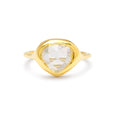 carved ring - heart pear rose cut diamond