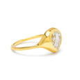 carved ring - heart pear rose cut diamond