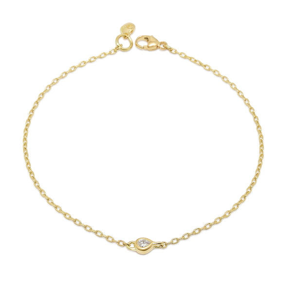tiny pear diamond station bracelet