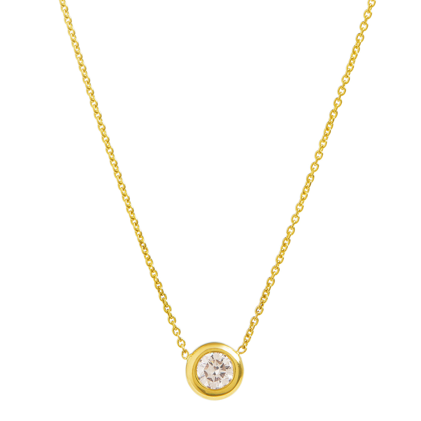 round brilliant diamond shape necklace