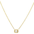 18k gold necklace with rectangular rose cut diamond