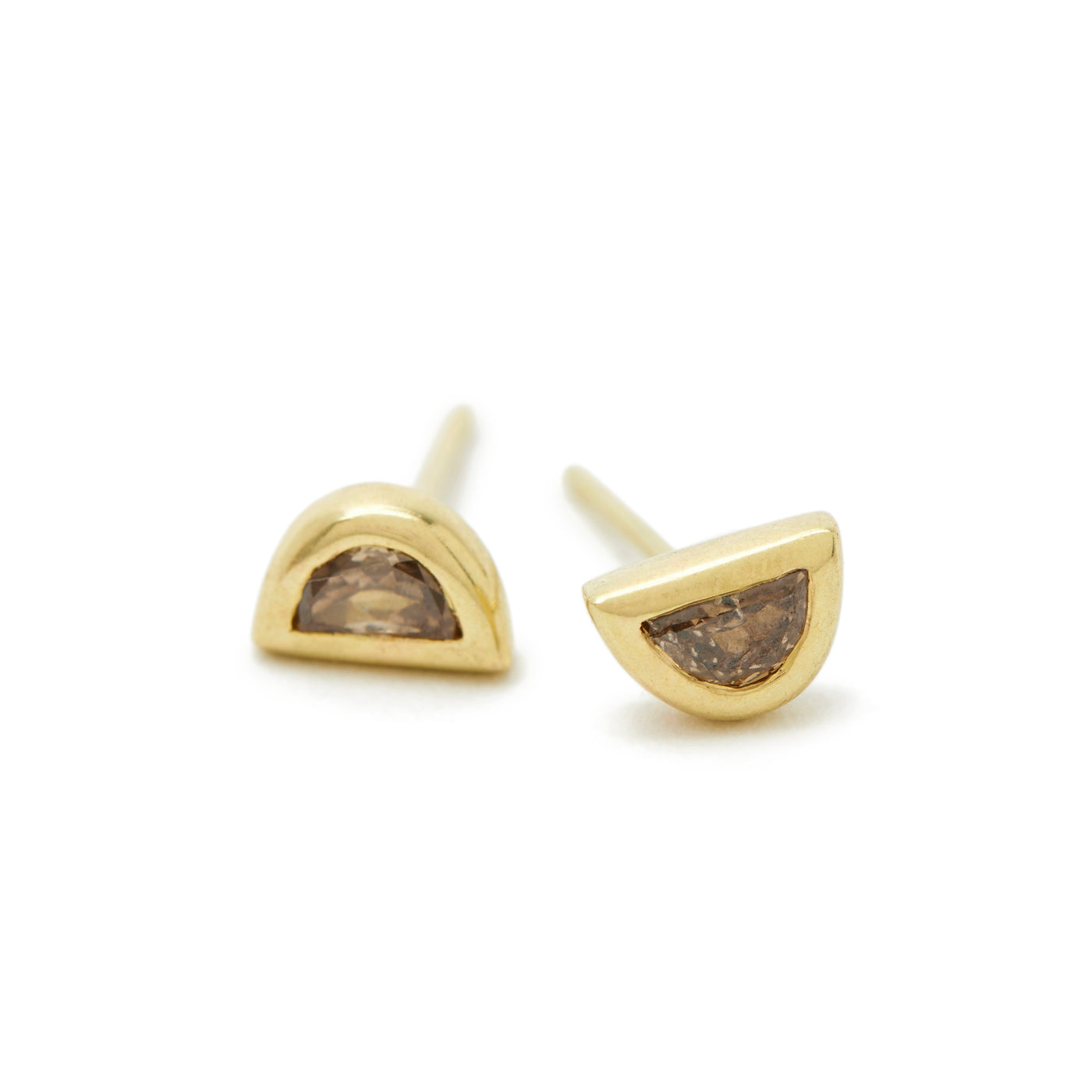 cognac halfmoon essential studs
