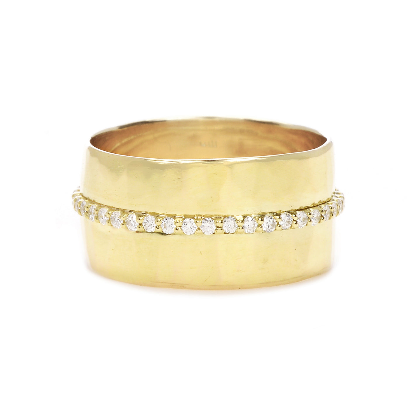 wide hammered eternity band