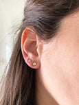 tiny rose cut pear diamond studs