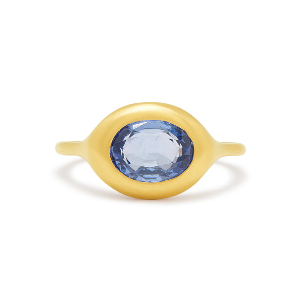 oval sapphire carved ring