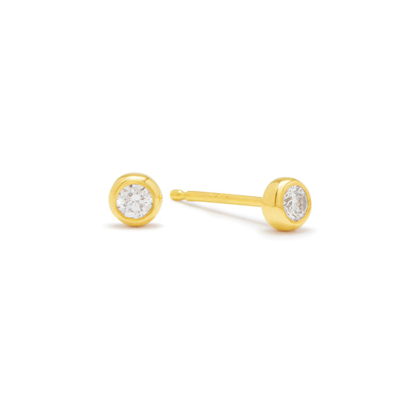 tiny round diamond studs