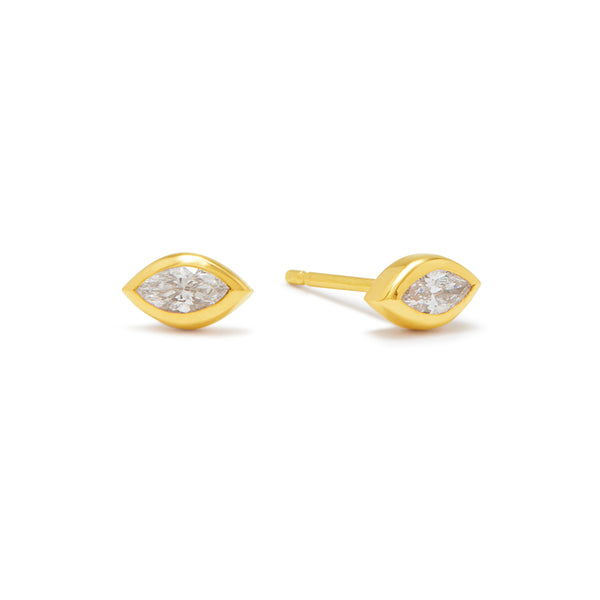 tiny marquise diamond studs