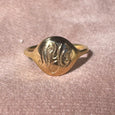 carved round orb signet ring