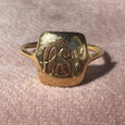 carved rectangular signet ring