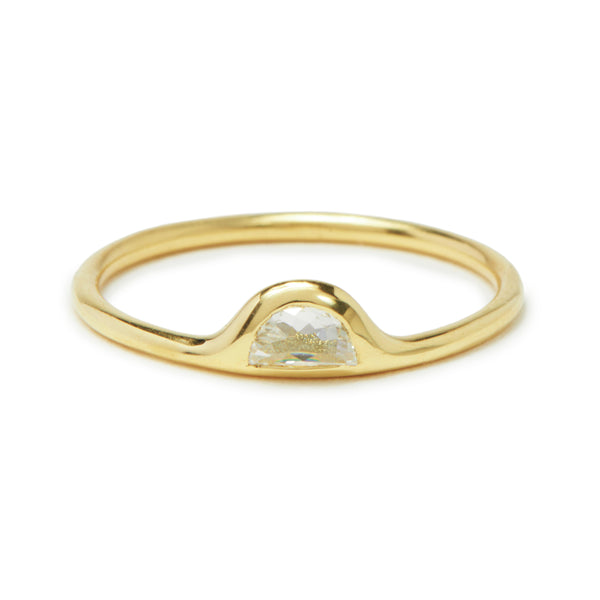 mini diamond shape ring - halfmoon