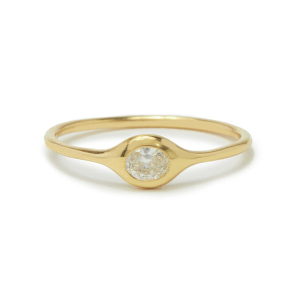 mini diamond shape ring - oval