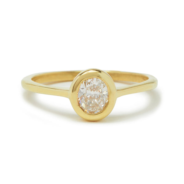 oval diamond cathedral ring
