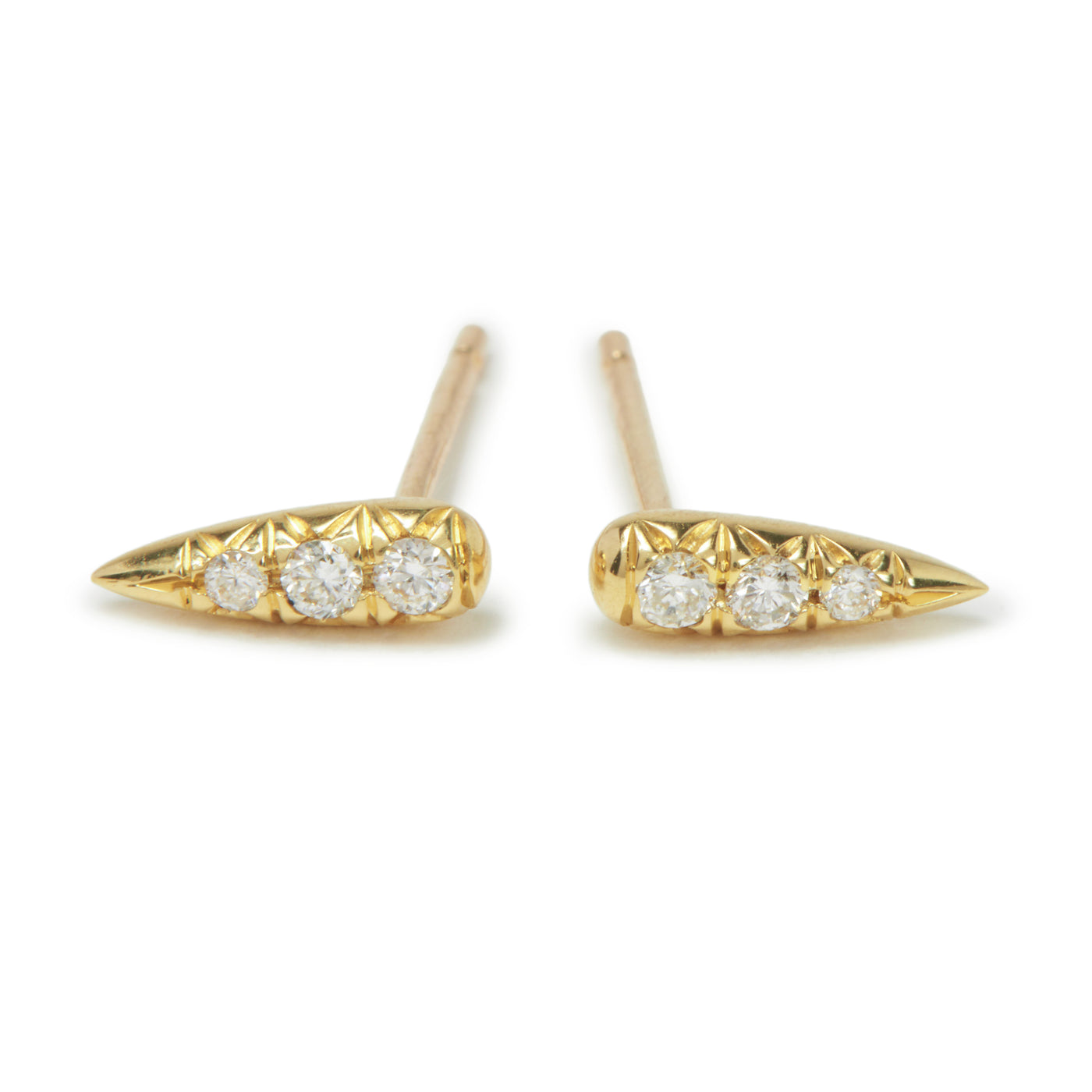 long drop studs with diamonds