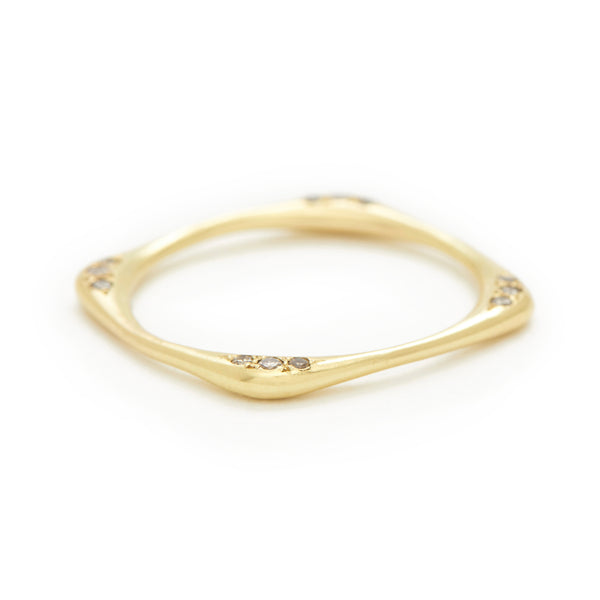 four corners ring with diamonds