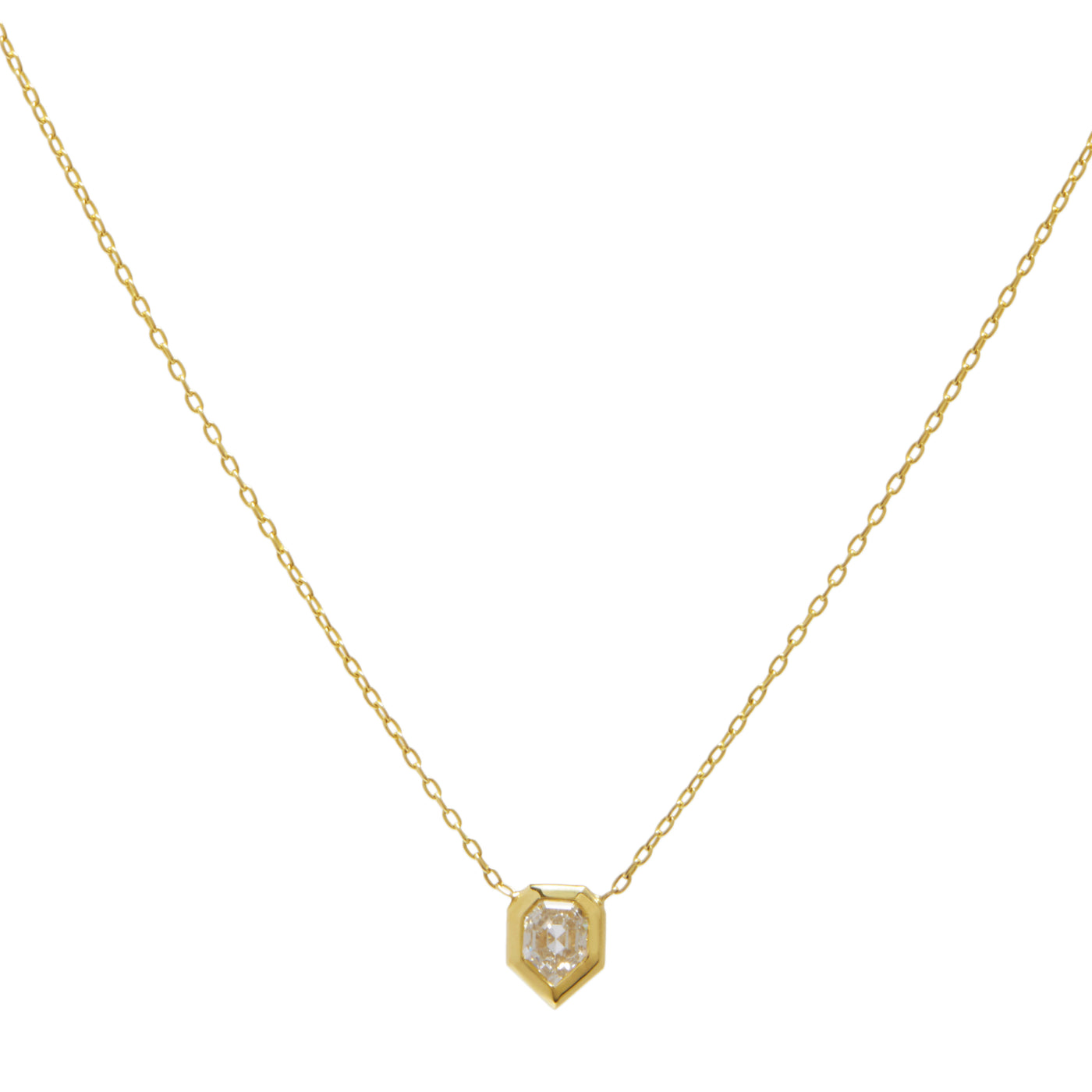 heptagon diamond necklace