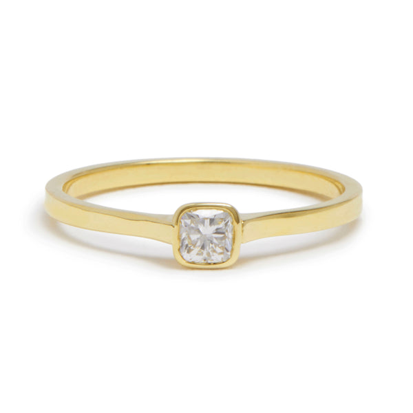 cushion cut cathedral ring
