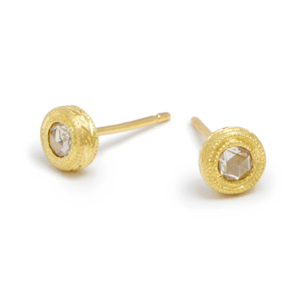 champagne rose cut diamond essential studs