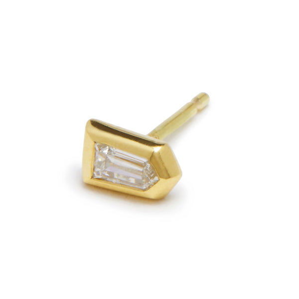 tiny bullet diamond stud single