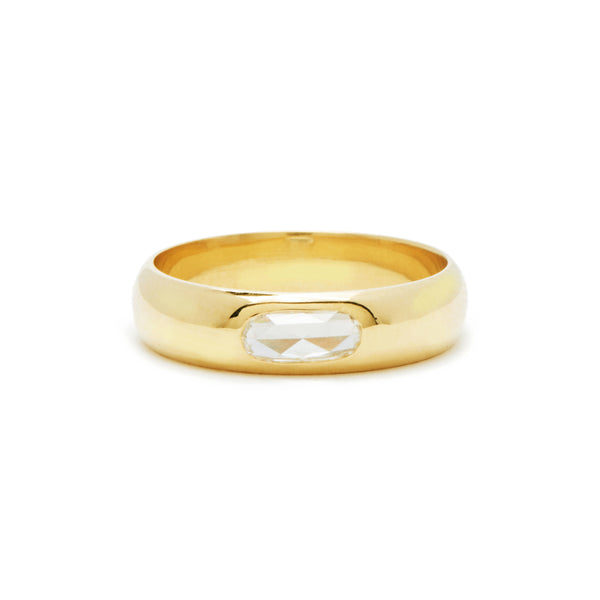 slim gypsy band - oval rose cut