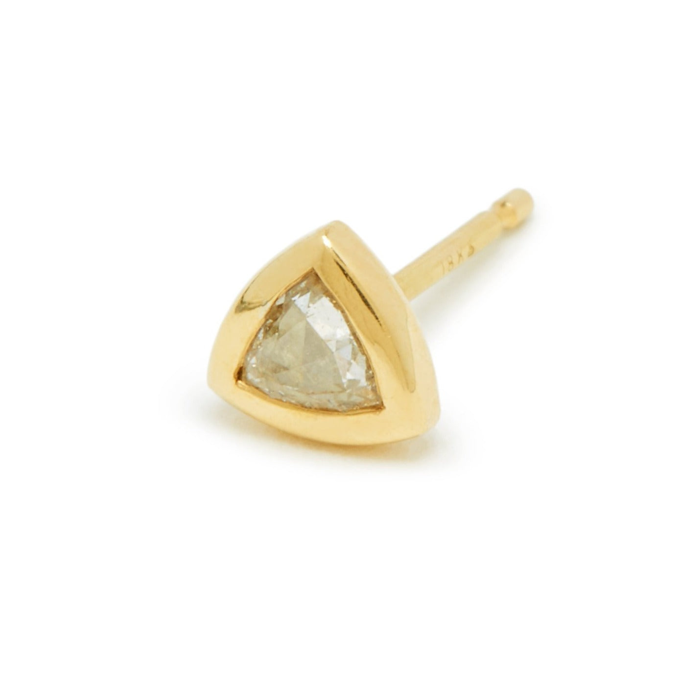 triangle rose cut diamond stud