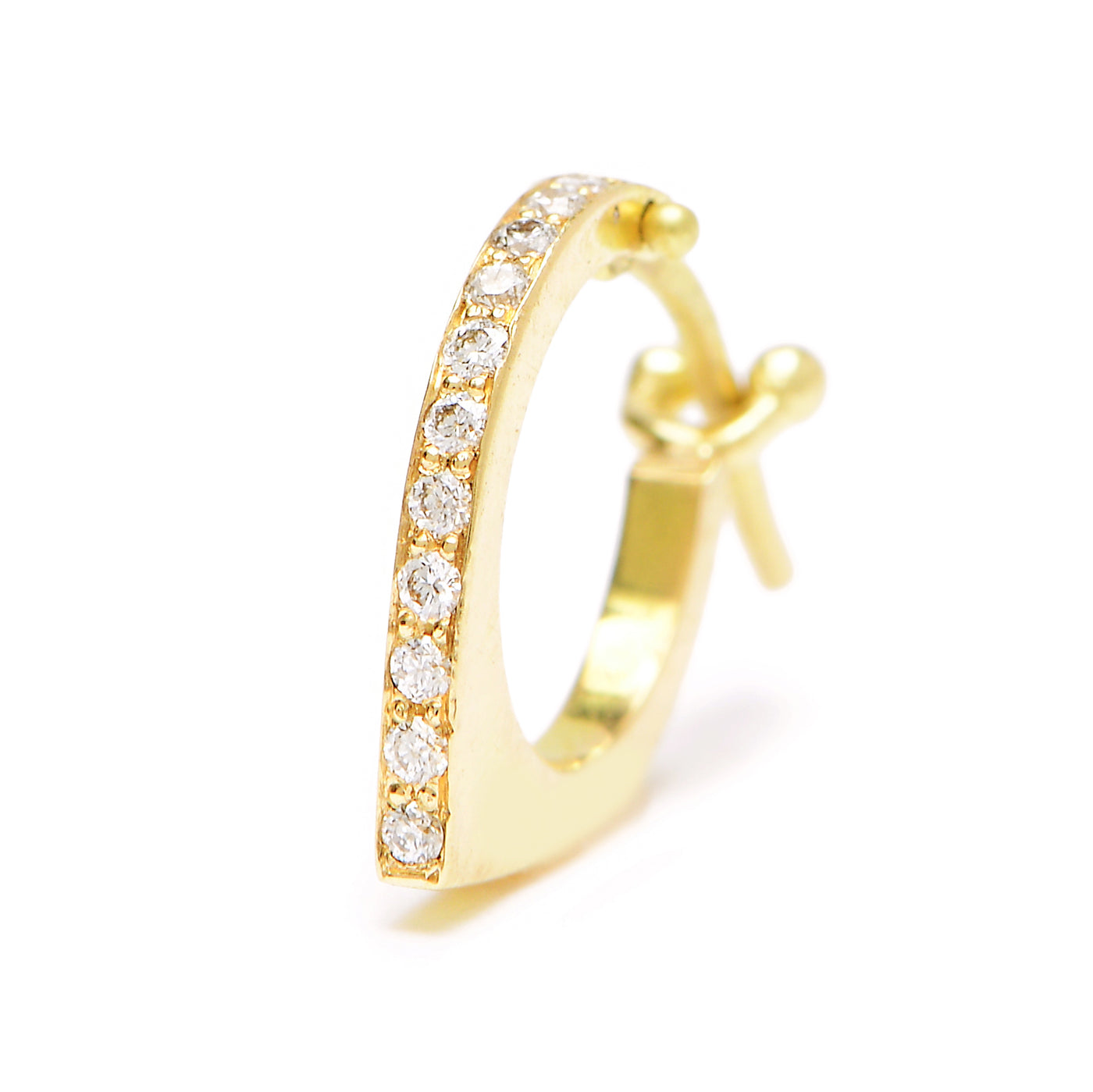 pavé arrow huggie single
